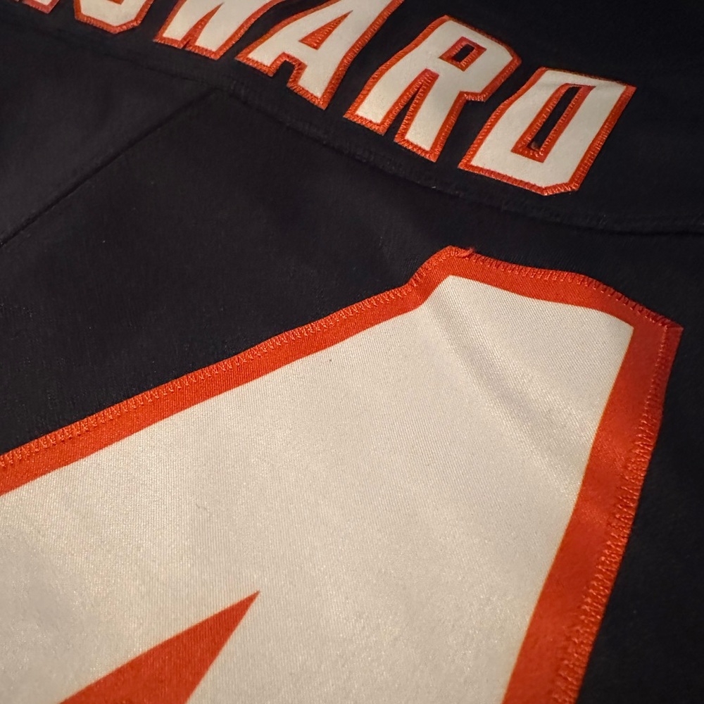 Black Football Jersey with Orange Accents - Picture 2 of 5